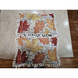 Handmade Autumn Leaf Pillows‎ With Grey Quilted Backs